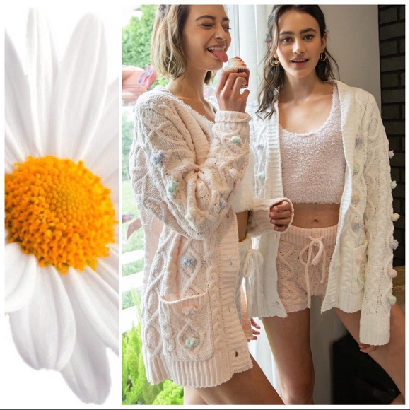 Snow White Ice Cream Chenille Cardigan - Picture 6 of 9